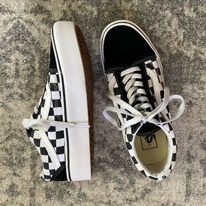 Vans Old School Checkerboard Platform Shoes